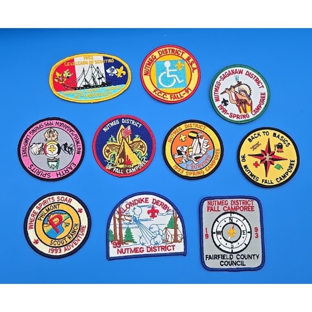 10 '90s Boy Scout Patches Nutmeg CT New England Camporee